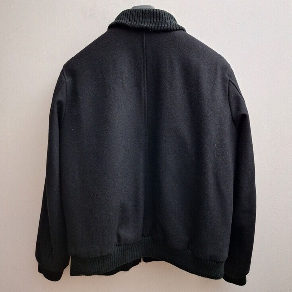 Michael Kors Womens Zip Wool Blend Coat XL Solid Black Flap Pockets Jacket - Picture 2 of 9